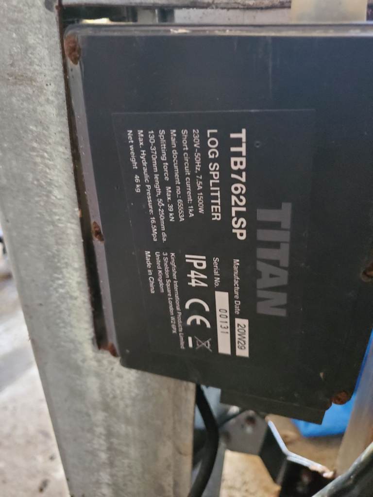 Log Splitter Titan TTB762LSP