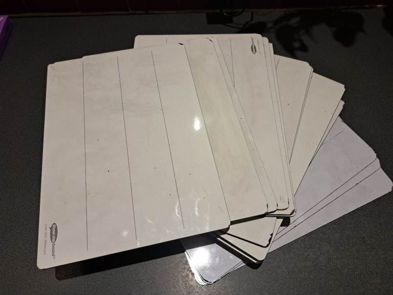 FREE 21 x Whiteboard Hard Boards for Learning or Organisation USED