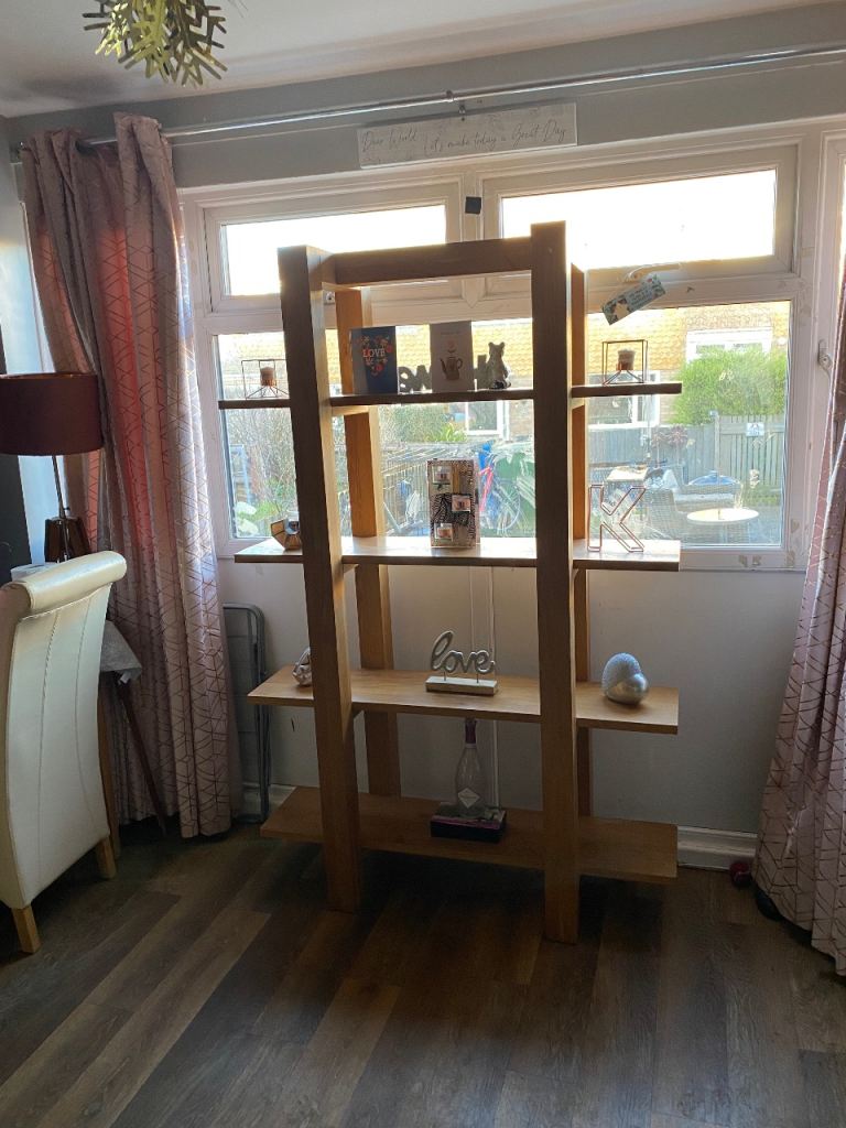 Solid oak shelf unit 