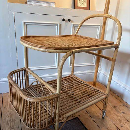 Vintage 1970s Italian bar cart/drinks trolley by Dal Vera