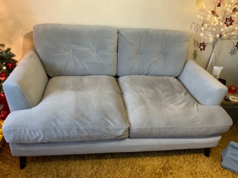 Silver grey 3 seater sofa. 