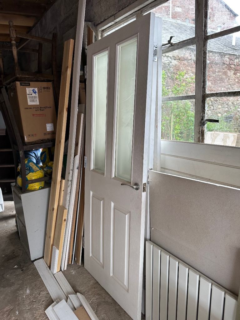 Glazed white panel internal doors
