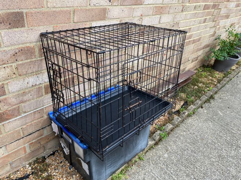 Folding dog cage