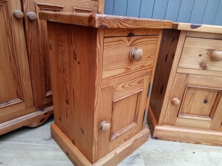 Stunning Handmade Pair of Pine Bedside Cabinets