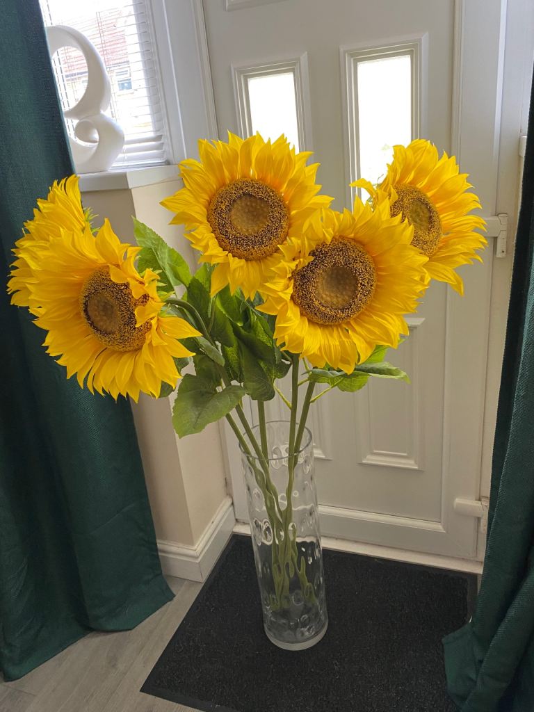 Extra extra large sunflowers in vase