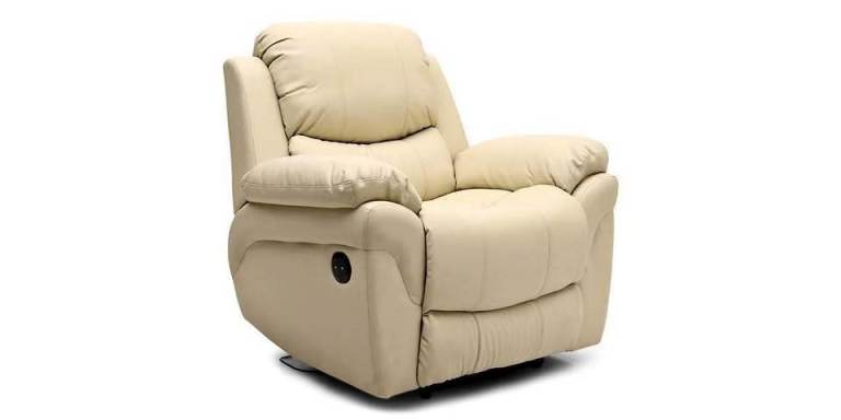 BRAND NEW DESIGNER RICHMOND CREAM LEATHER POWER RECLINING EASY CHAIR