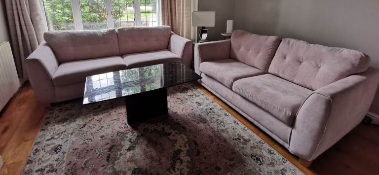 DFS Diago Sofa Set 4 Seater & 3 Seater+Marble coffe table