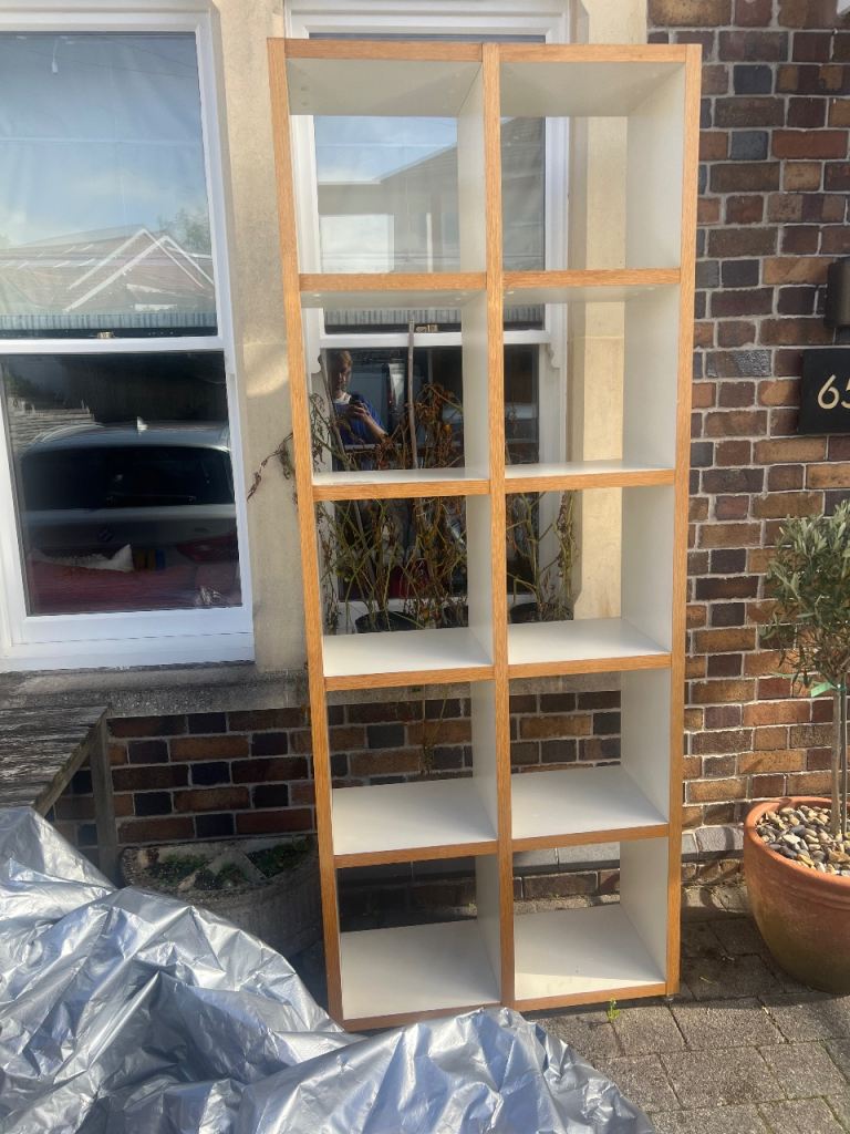 Large White Wood Cube Storage Unit