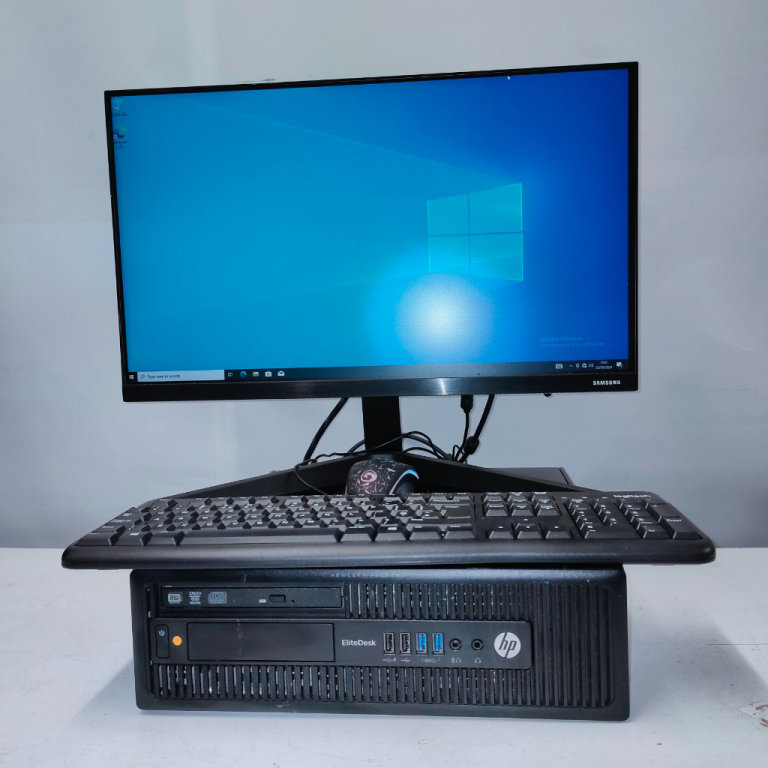 Desktop Tower - Computer PC Setup with Monitor for Office Use