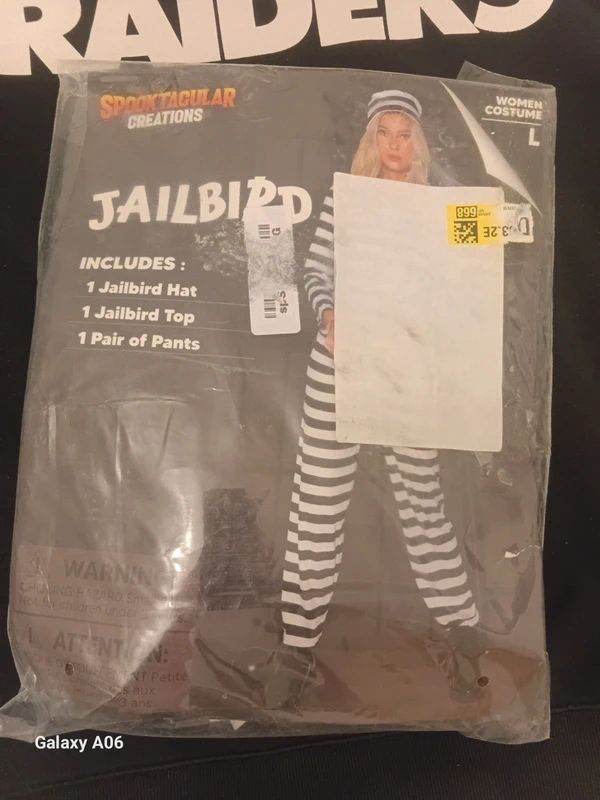 Womens Jailbird Fancy Dress Costume Large