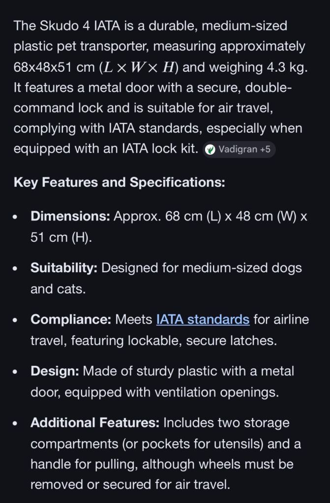 IATO Skudo size 4 pet travel box 