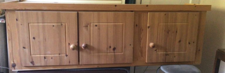Pine Wooden Wall Unit / Storage Cabinet – Good Condition