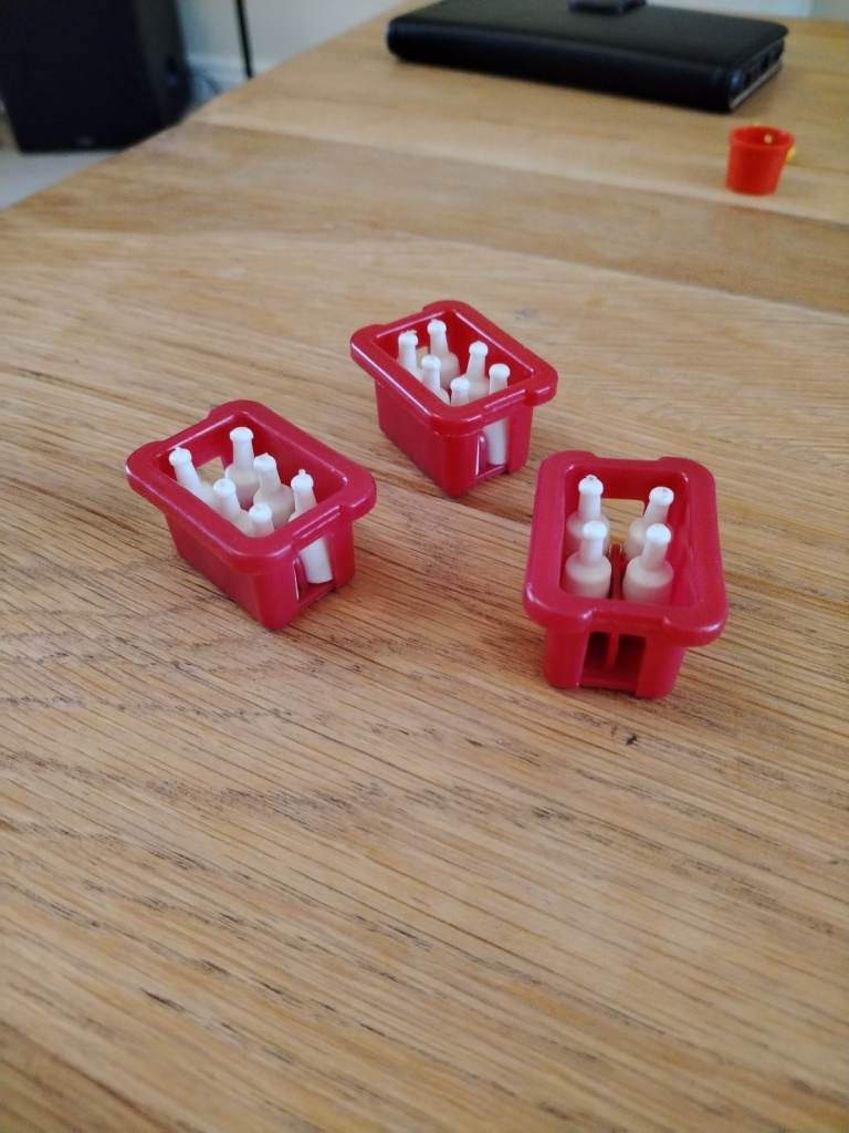 Playpeople Vintage 1970s Three Milk Bottle Crates made by Playmobil 