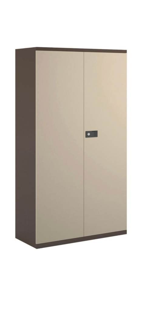 Bisley Steel Double Door Contract Cupboard with 3 Shelves – Coffee Cream