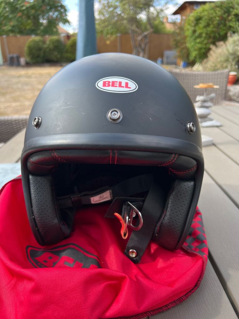 Bell helmet, open faced