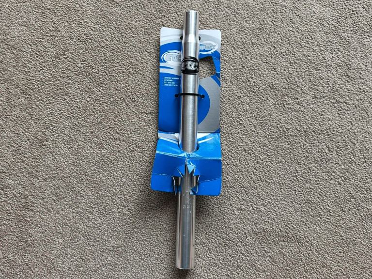 Brand New ETC 350x26.2mm Silver Alloy Bike Saddle Seat Post