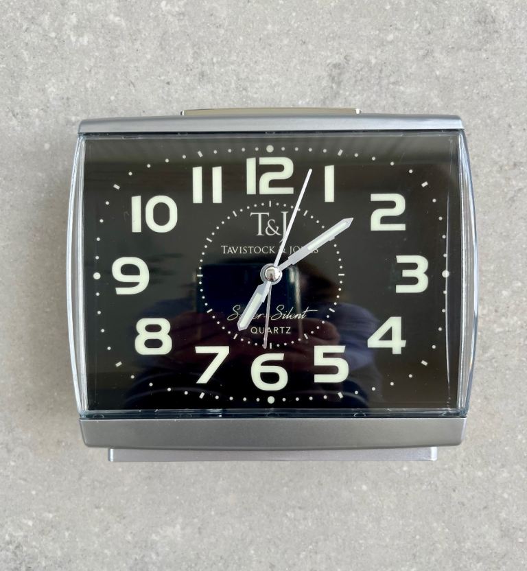 Alarm clock NEW. T&J Tavistock & Jones Glow-in-the-Dark Silent Quartz
