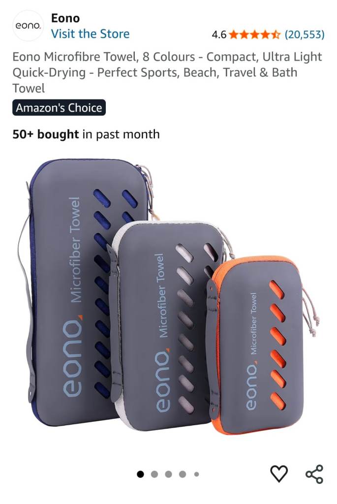 Eono Microfibre Towel Set – Ultra Light, Quick-Drying