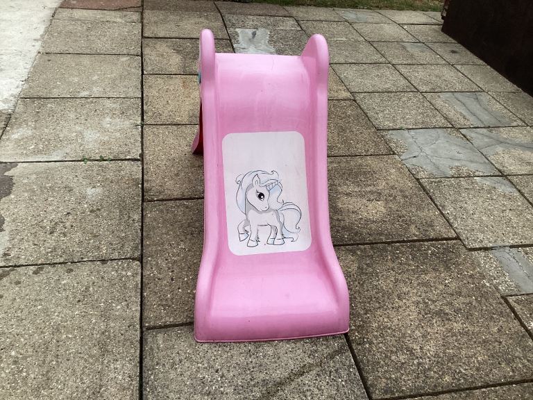 Pink Kids Slide with Pony Design – Good Condition