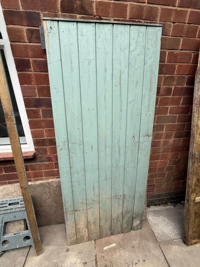 Wooden Garden Gate/Shed Door – Green, Used Condition
