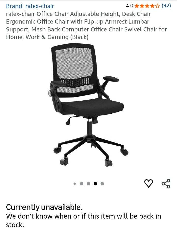ralex-chair Ergonomic Office Chair with Flip-up Armrest – Black