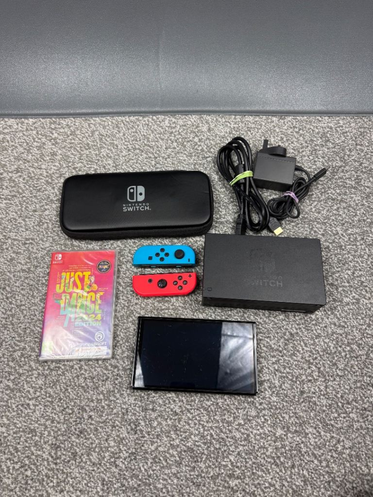 Nintendo Switch OLED Console with Joy-Cons, Dock, Case & Just Dance Game