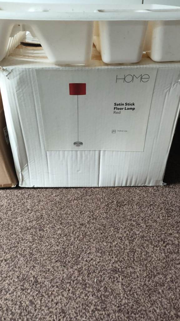 Satin Stick Floor Lamp - Red Colour