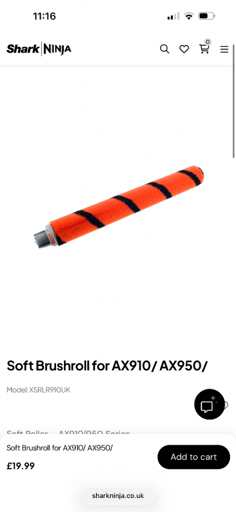 New Shark Soft Brushroll for AX910/AX950 – XSRLR910UK Model