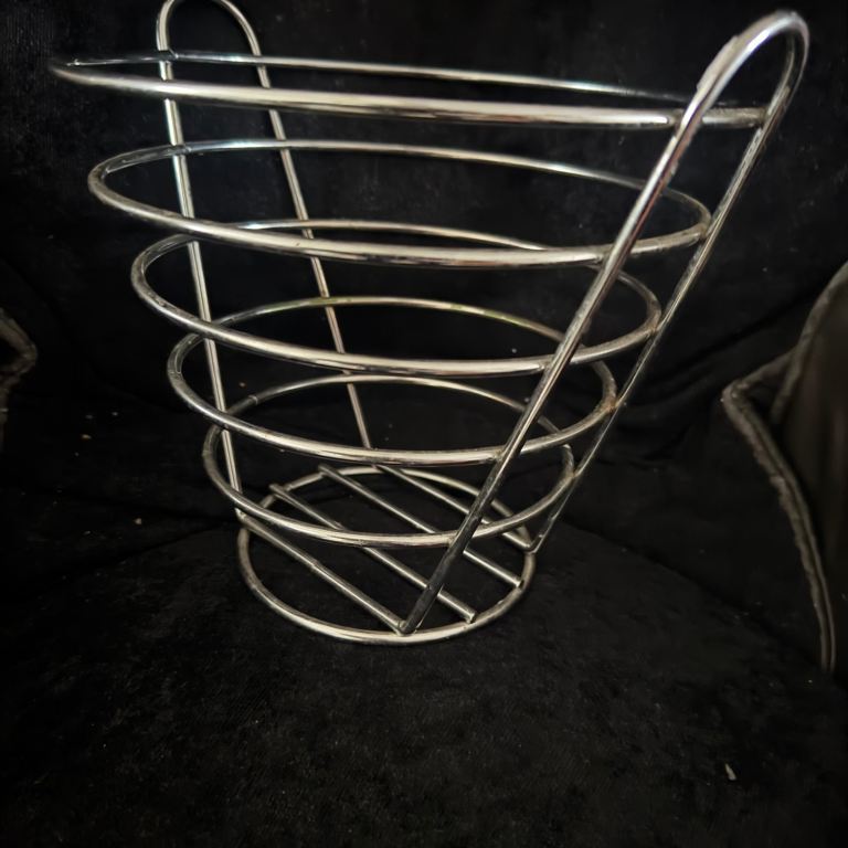 Chrome finish fruit  or vegitable or bread basket for kitchen surface 