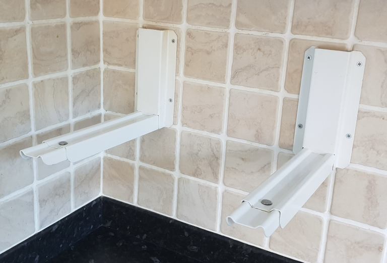 Microwave/AirFryer White Metal Adjustable Brackets