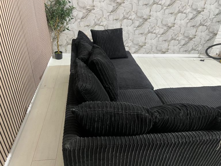 Black cord sofa delivery available , £200.00 for Sale