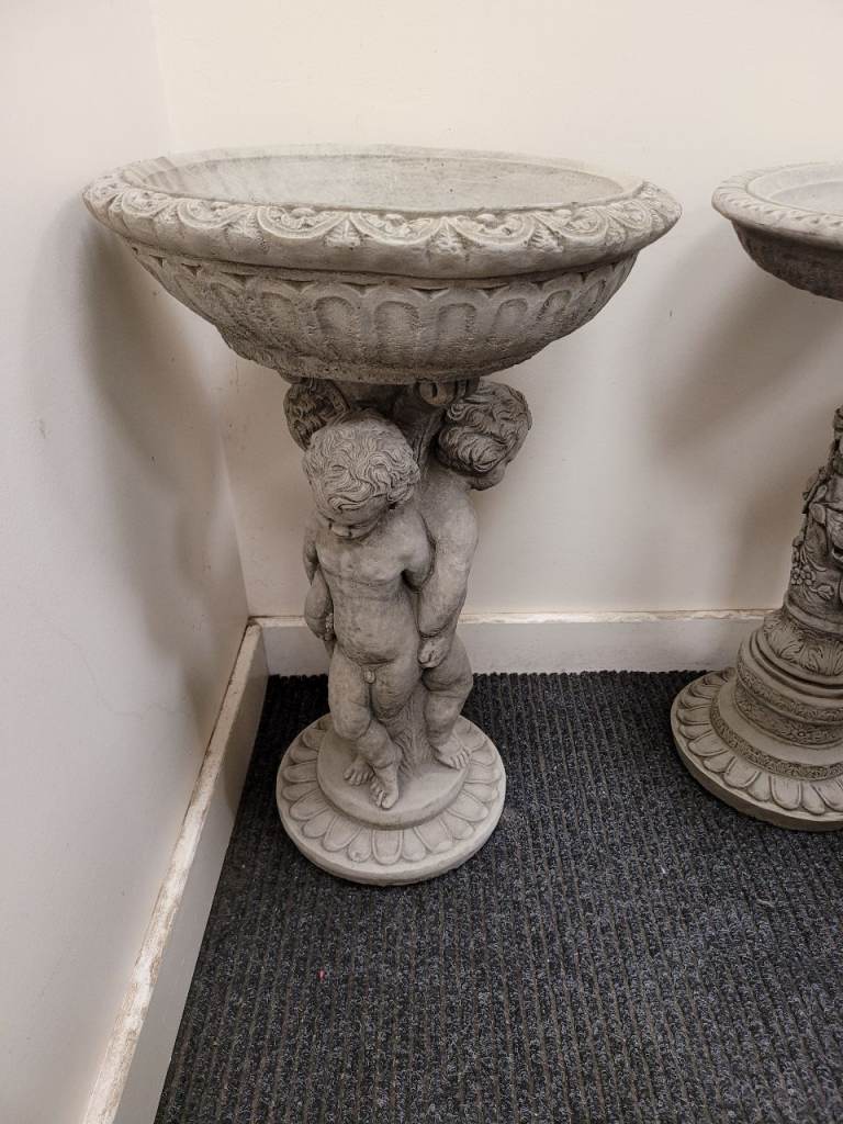 Cherub birdbath garden ornament 