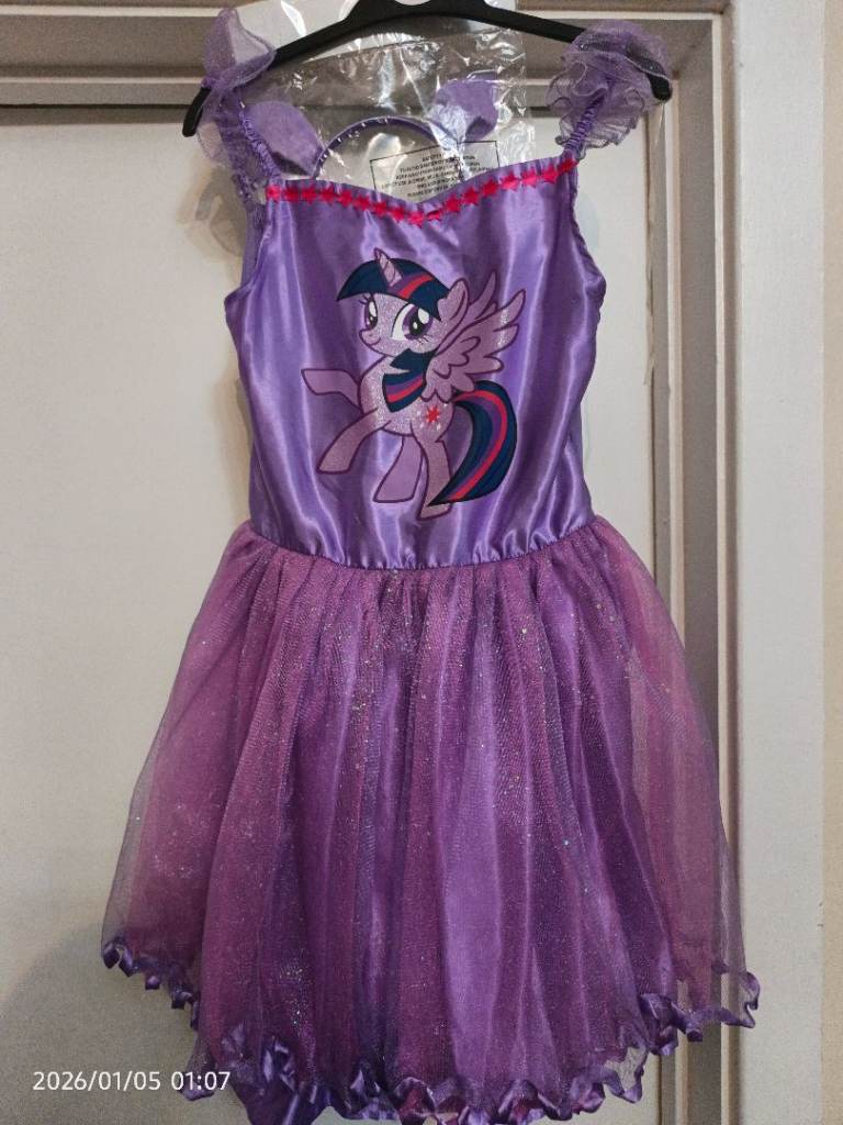 new girl dress my little pony with headband 9-10 Y