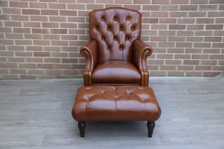 Laura Ashley Lancaster Armchair with Footstool (UK Delivery)