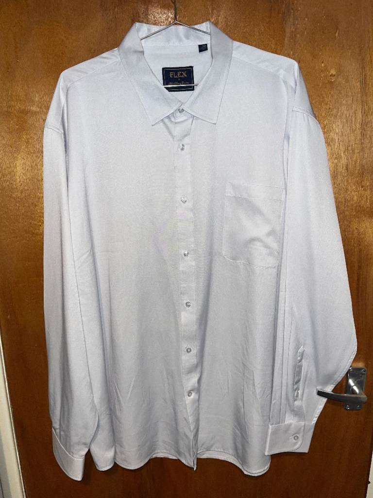 Mens J.VER Soft White Long Sleeve Shirt (3XL, XXXL)
