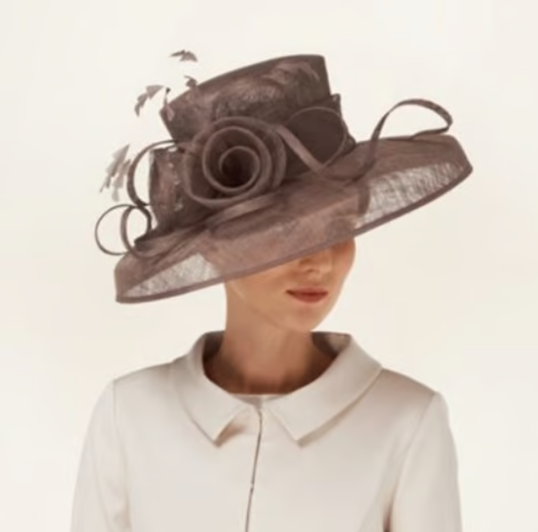 image for Ladies Phase Eight Praline Ashford Flower Brimmed Hat S/M Boxed