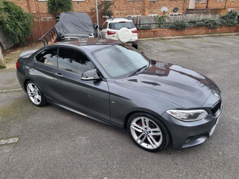 BMW 220d M Sport Automatic Coupe with Red Dakota Leather Sport Seats, finished in Metallic Grey