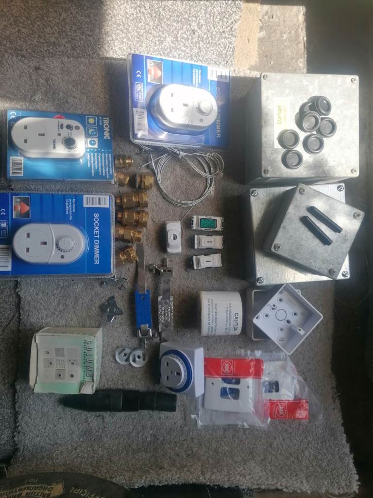 Mixed electrical items including dimmable socket 