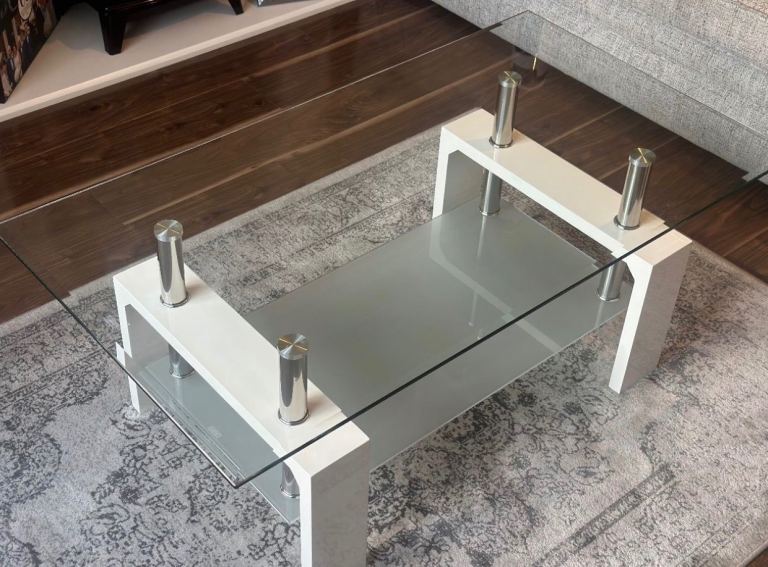 Tv unit and glass coffee table (as a set)