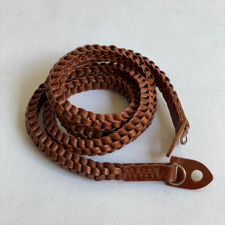Barton 1972 Tan Braided Leather Camera Strap 110cm long