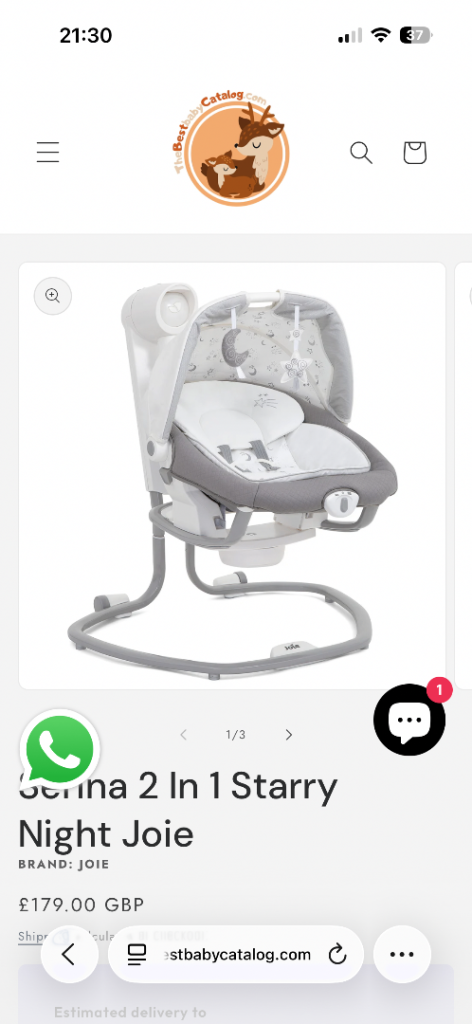 Serina 2 In 1 Starry Night Joie Swing Rocker