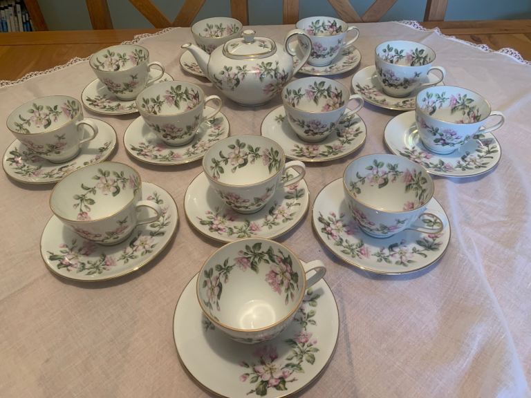 Vintage Franconia Bavaria 2395 Tea Set - Peach Blossom 