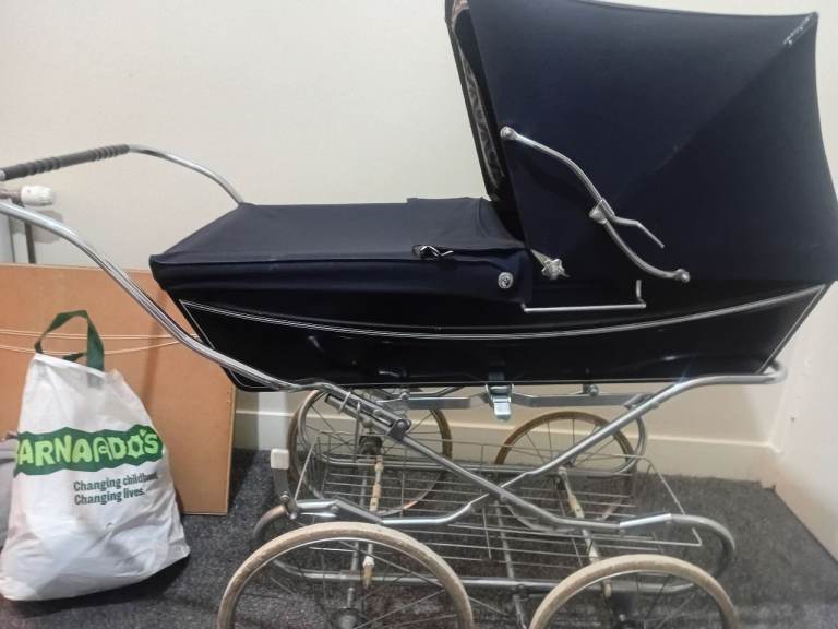 Vintage Silver Cross Pram - Black, Good Condition