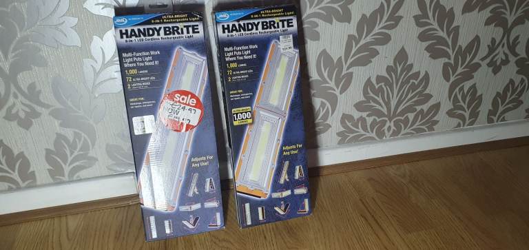 New JML Handy Brite Foldable 1000 Lumens Rechargeable Cordless LED Work Light