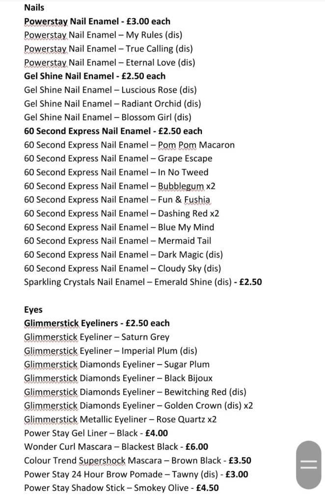 Avon current and discontinued items - all cheap