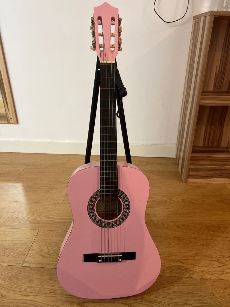 Guitar with case and stand