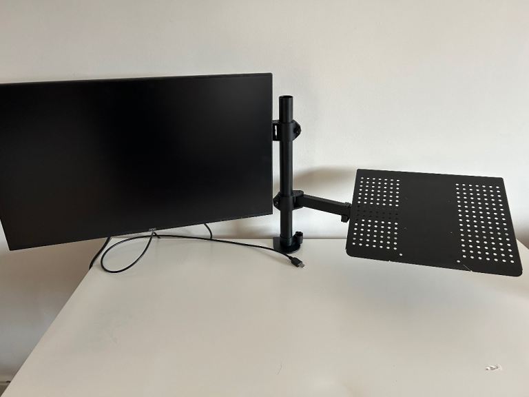 27” AOC Monitor with mount and laptop  stand 