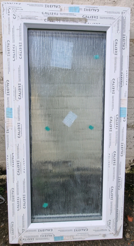 New Obscure UPVC Double Glazed White Window 590mm W x 1160mm H