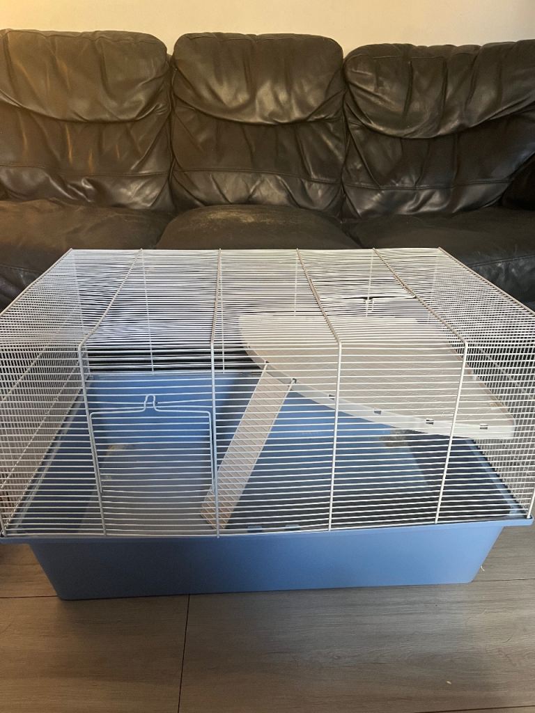 hamster cage and toys 