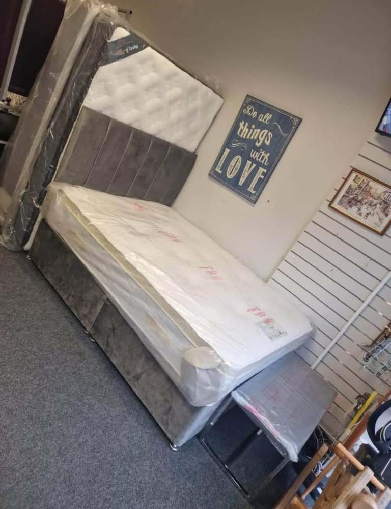 Bed with mattress divan single , double , king
